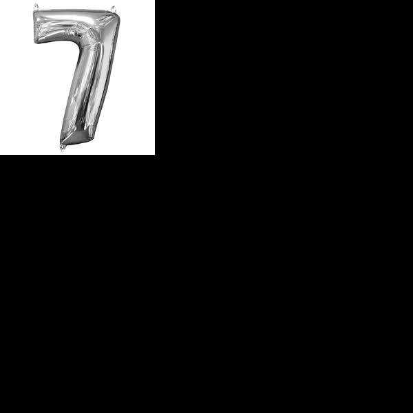 GLOBO NUMERO 7 PLATEADO 7S 40 C.12